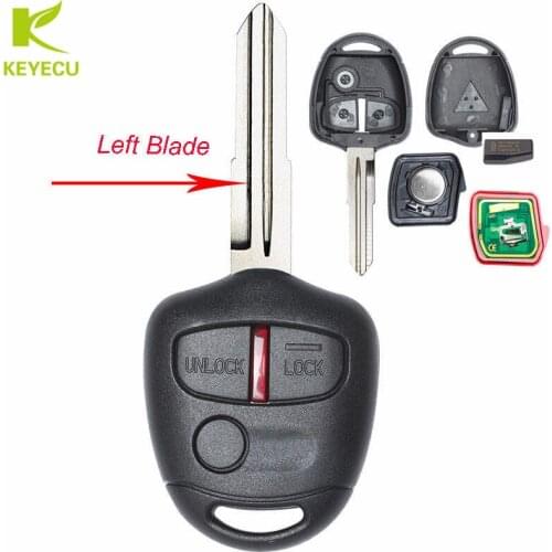 KEYECU New Remote Key 3 Button 433MHz ID46 Chip for Mitsubishi Lancer CJ - Sedan Only , Left Blade