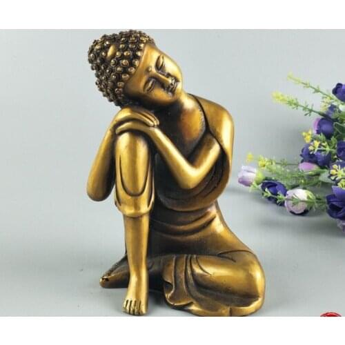 CHINA ANTIQUE THINKING ABOUT A MEDITATIVE STATUE OF THE BUDDHA