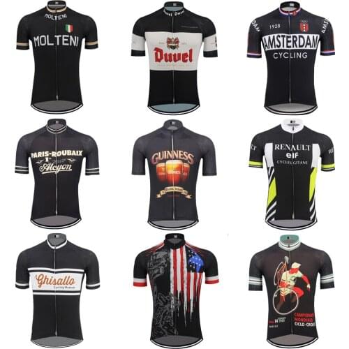 Classic black cycling jersey 2020 Multiple styles short sleeve racing bicycle clothes Breathable MTB jersey Maillot Ciclismo