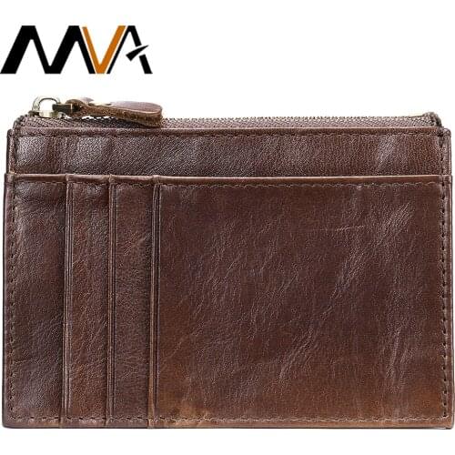 MVA Mens Wallets Slim Thin Minimalist Wallets for Men & Women RFID Front Pocket Leather Card Holder Wallet Small Mini Coin Purse