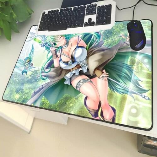 XGZ Large Size Mouse Pad Lock Edge Cartoon Sexy Big Breasted Girl Laptop PC Table Mat Rubber Non-slip Universal for Game Lol Cs