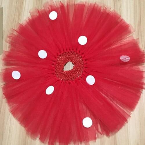 Red Polka Dot Fluffy Tutu Skirt for Girls Tutus Baby Girls Birthday Party Skirt Photo Props Kids Halloween Costume Newborn-6T