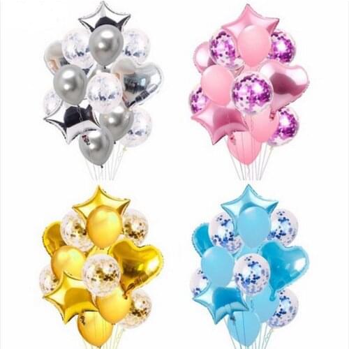 200bag 14pcs/bag 12/18inch Latex Colorful Balloons Confetti Air Balloons Inflatable Toy Ball Helium Balloon For Party