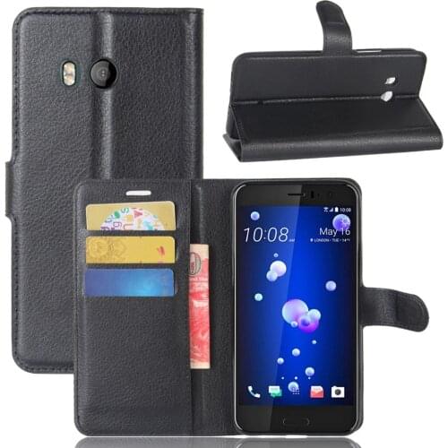 2017 New Smartphone Cases For HTC U11 100pcs Luxury leather Flip wallet creditcard shockproof case for HTC U11 Cover