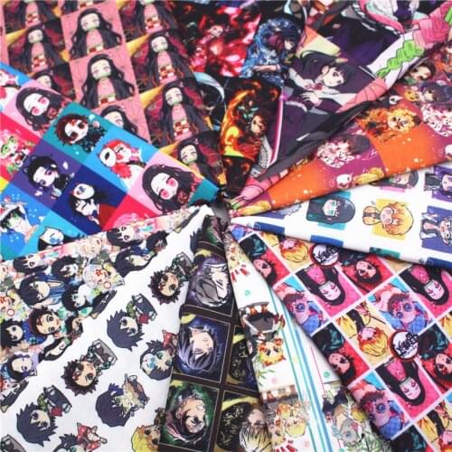 Half yard 45*140cm cartoon Japan character print polyester cotton fabric for dog dress handmade craft 1575