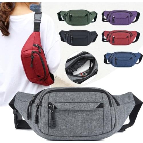 Men Women Waist Bag pack Purse Casual Large Phone Belt Bag Pouch Canvas Travel Phone Bag Fanny Banana Hip Bags