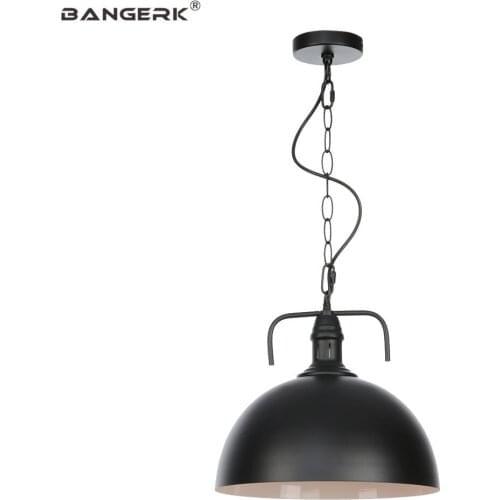 Industrial Vintage LED Pendant Lamp Loft Decor Black Iron Lid Hanging Lights For Home Dining Room Bar Indoor Lighting Luminaire