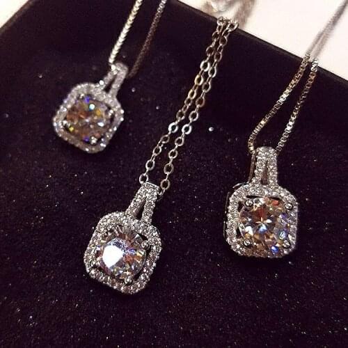Luxury Female Crystal White Zircon Stone Necklace Cute Fashion Wedding Jewelry silver color Choker Necklaces For Women