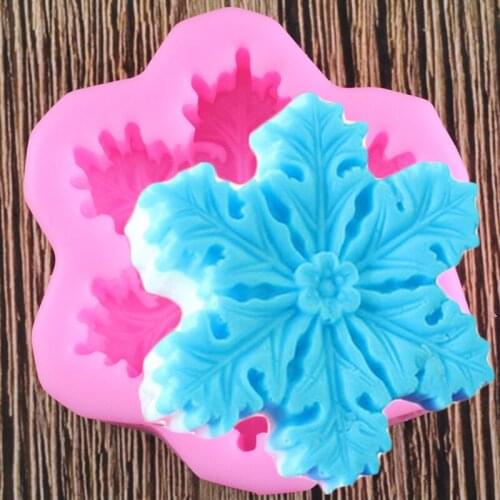 Snowflake Handmade Soap Molds Christmas Cake Silicone Mold Fondant Cake Decorating Tools Candy Clay Chocolate Gumpaste Moulds