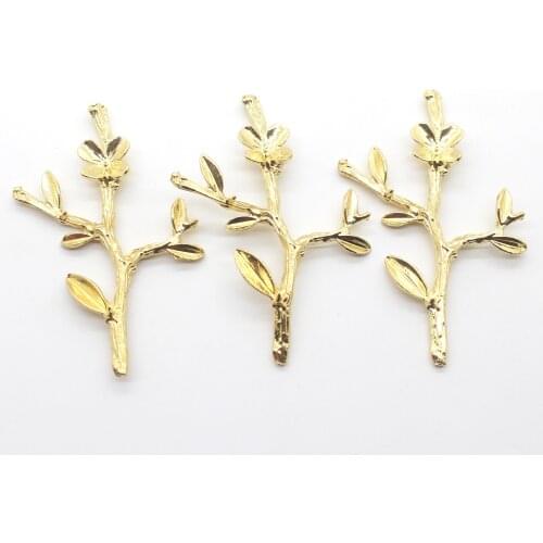 YWXINXI New 10Pcs 20mm Gold Branches Diy Jewerly Accessories rhinestones pedestal embellishments caps Decoration For Making Gold