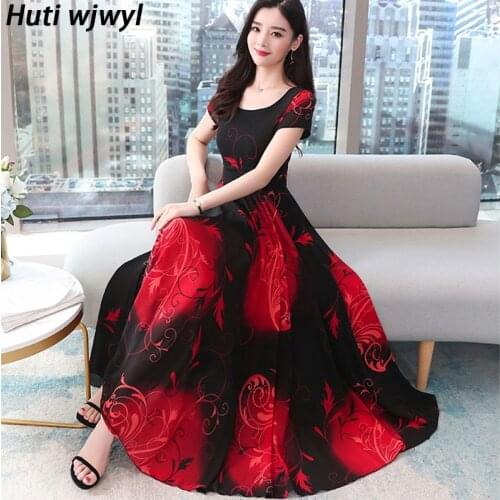 Spring Summer Beach Vacation Chiffon Maxi Dress Plus Size Floral Vintage Runway Dress 2021 Elegant Women Bodycon Party Vestidos