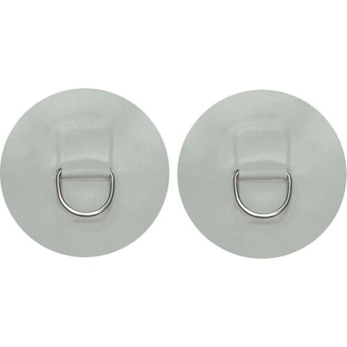 2pcs PVC Gray D-Ring Patch Deck Attachment for Inflatable Boat Dinghy Kayak