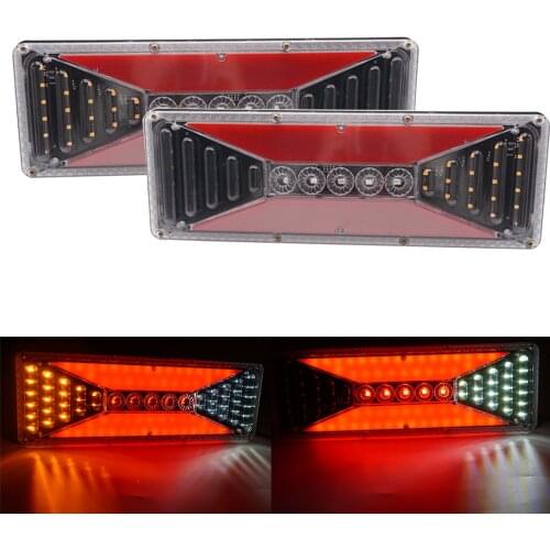 2Pcs Waterproof Car 24V Rear Lamps Pair Boat Trailer taillight Parts For Trailer Truck Car Light Sequential Flowing Signal Light