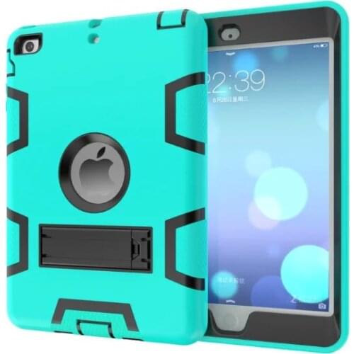 2016 Coque Case for iPad Mini 2 3 1 Heavy Duty Plastic+Rubber Cover Case for iPad Mini 3 2 1 Hybrid 3in 1 with Stand Holder 12C