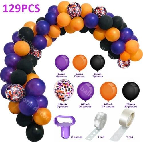 2021 DIY Halloween Balloon Garland Arch Kit Black Orange Purple Balloon Spider Balloon for Halloween new year Party GLOBAL Decor