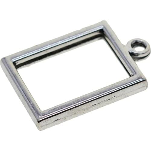 20x Rectangle Open Back Bezel Tray Pendants Blank Frame For UV Resin Jewelry