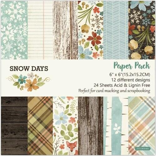24 Sheets/set 12 Patterns Arts Craft Paper Single Side Background Paper Decoration, DIY Photo Album Scrapbooking Pads Paper