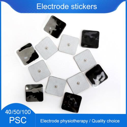 3.5mm 5*5cm Body Massager Self Adhesive Gel Electrode Pads for Tens Acupuncture Therapy Electrical Muscle Stimulator Massage
