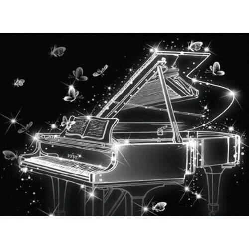 Full Square/Round Drill 5D DIY Diamond Painting piano butterfly Embroidery Cross Stitch Rhinestone mosaic Home Decoration FG1889