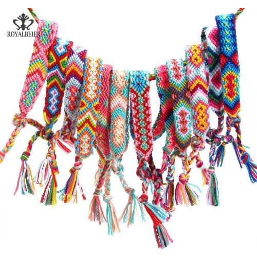 Bohemian Braided Chain Retro Handmade Boho Multicolor String Cord Woven Braided Bracelets Cheap Ethnic Charm Bracelets Jewelry