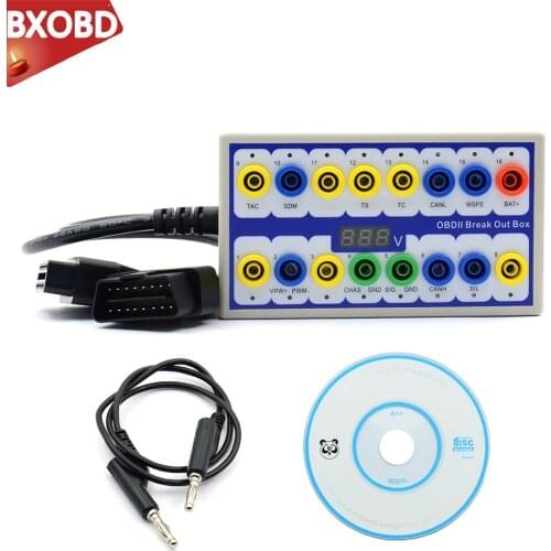 Newly Auto Car OBD 2 Break Out Box OBD2 Breakout Box OBD OBDII Protocol Detector Diagnostic Connector Detector
