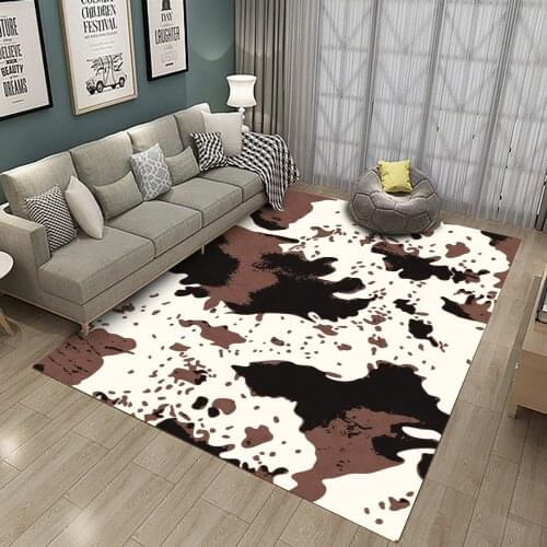 Home Carpet Floor Door Rug Decoration Flannel Fashion Area Carpet Cow Style Living Room Carpet Bedroom Childrens Room Carpet