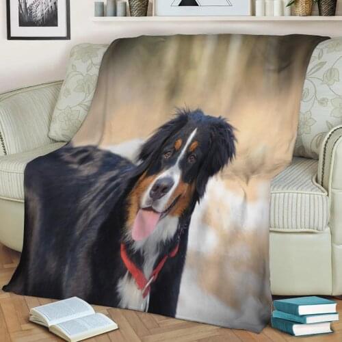 Bernese Mountain Dog Flannel Throw Blanket 3D Printed Keep Warm Sofa Child Blanket Home Decor Textiles Dream Family Gift