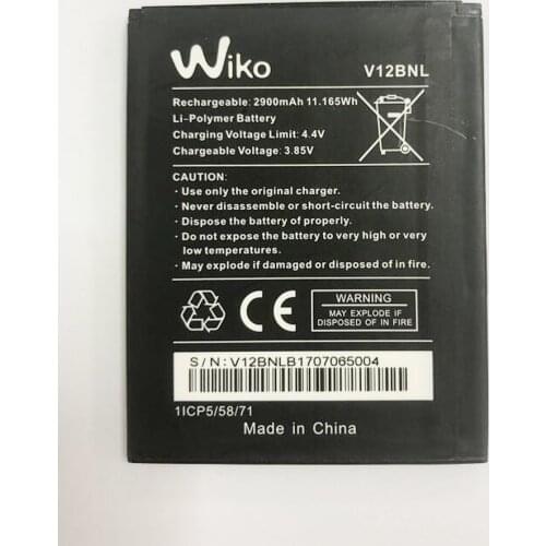 GeLar 3.85V 2900mAh Battery For Wiko V12BNL Mobile Phone Batterie Bateria