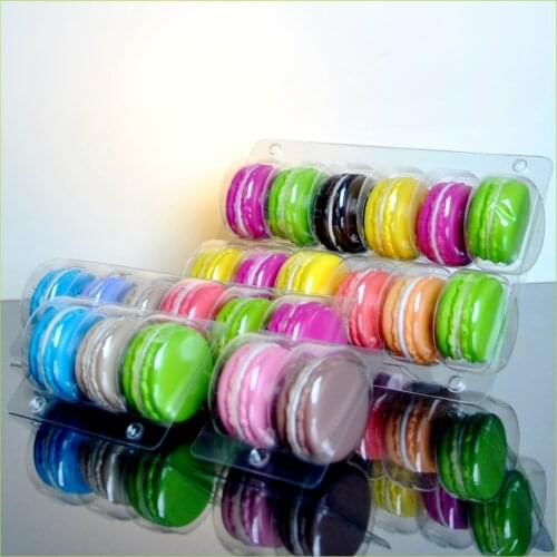 Macaroon Cookies Cake Box Transparent Window Clear PVC Dessert Packaging For 6Macarons Event Party Supplies Christmas Gift Cases