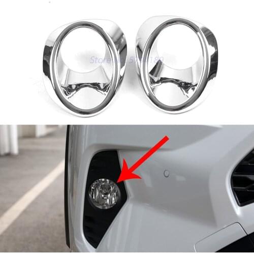 For Toyota Rav 4 Rav4 2019 2020 2021 Front Headlight Fog Lamp Cover Trim Chrome Car Exterior Accessories