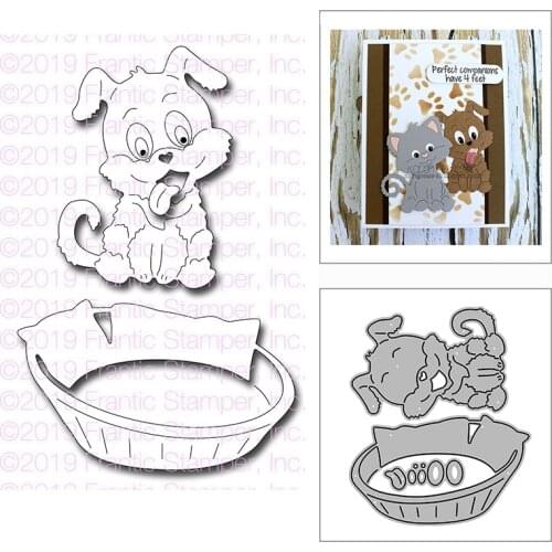 New Cute Dog in a Bed Craft Embossing Mold 2021 Metal Cutting Dies for DIY Decorative Scrapbooking Album Card Making No Stamps