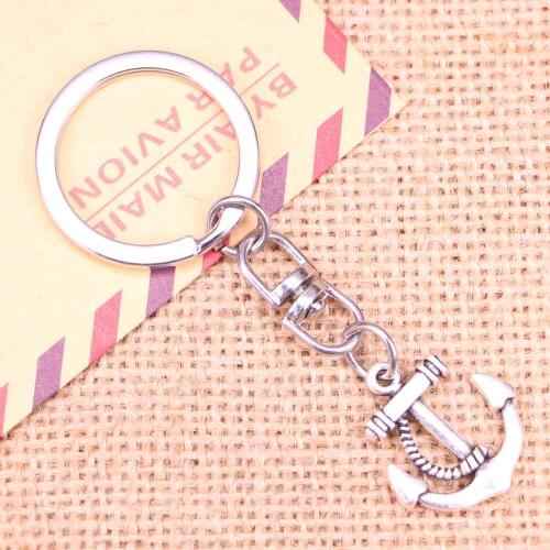 New Fashion Keychain 22x20mm anchor sea Pendants DIY Men Jewelry Car Key Chain Ring Holder Souvenir For Gift
