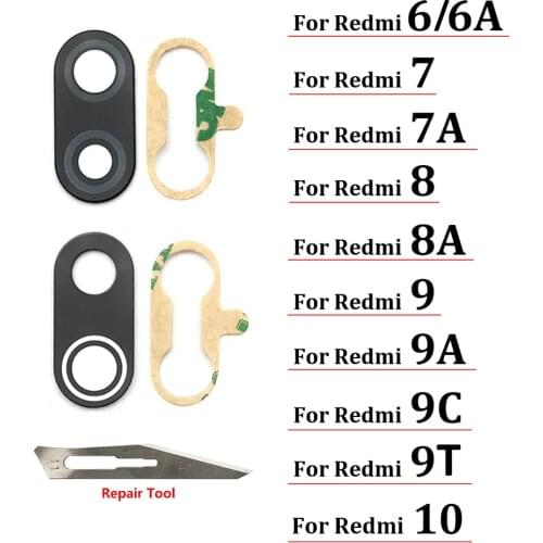 New Rear Camera Glass Lens For Xiaomi Redmi S2 6 6A 7 7A 8 8A 9 9A 9C Camera Glass With Glue 1Pcs