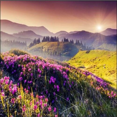 Beibehang scale custom wallpaper high - definition beautiful mountain flowers sea TV backdrop papel de parede para sala estar