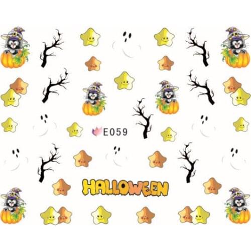 Wholesale Holloween Nail Wraps New Designs Halloween Nail Stickers 3D Nail Art decals 500packs/lot free EMS/DHL shipping