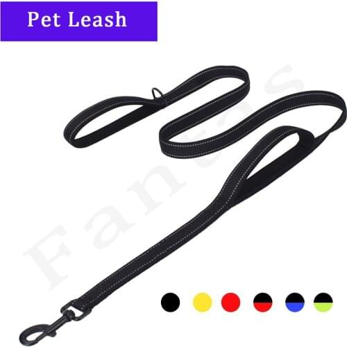 1.5M Reflective Dog Leash 2 Padded Handles Pet Training Leash For Safe Traffic Control Ideal For Large Medium Dogs Leashes