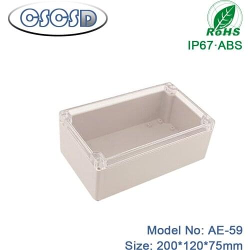 1pcs/lot 200*120*75mm abs plastic enclosure electrical junction box large abs enclosure transparent lid enclosure abs box