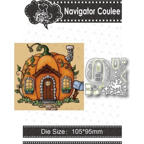Christmas metal cutting molds Pumpkin house Died for newbies Scrapbook decoration Stamps and frames Craft supplies New 2021
