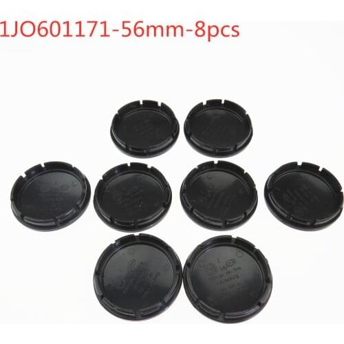 SCJYRXS Qty8 1J0601171 1J0 601 171 56mm Black Car Wheel Center Cap Hub Caps For Beetle Tiguan Rabbit Passat Eos Golf 2003-2010