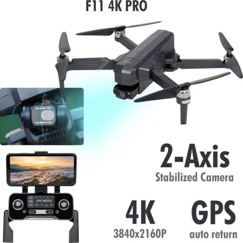 SJRC F11 PRO RC Drone Quadcopter with 4K HD Camera & 2-axis Gimbal Brushless 5G Wifi FPV GPS Waypoint Flight