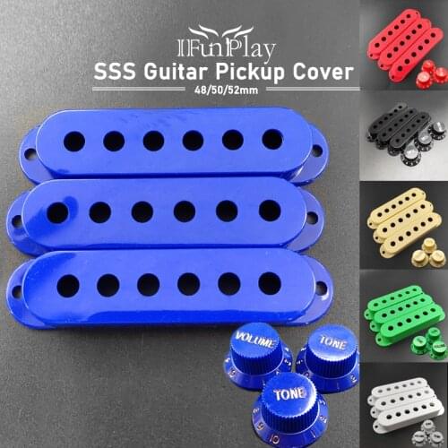 Colorful SSS Single Coil Pickup Covers for ST/SQ Electric Guitar Pickup with Volume Tone Knobs Lid/Shell/Top 48/50/52mm