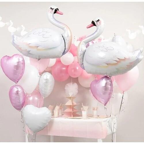 1pc Big White Swan Animal Foil Balloons for Wedding Happy Birthday Party Decorations Baby Shower Helium Globos Kids Toy Supplies