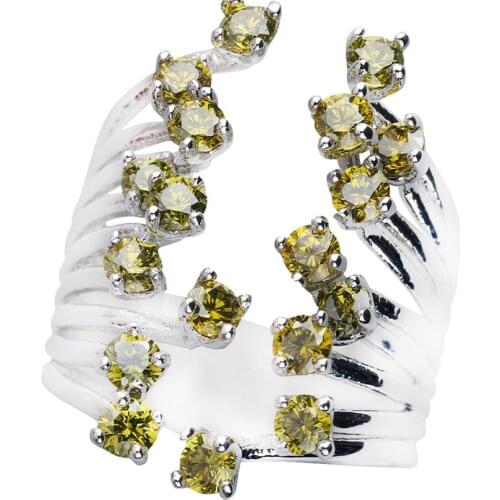 Remarkable Olivine Peridot 3*3mm Semi-precious Stone Silver cool for women Ring Q1086