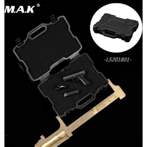 1/6 Gun Hard Case Single Pistol Handgun Lock Storage Box Revolver Weapon Safe Accessory