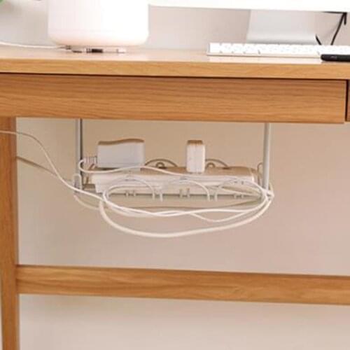 1PCS Shelf Strong Hanging Basket Socket Storage Table Bottom Power Cable Wire Organizer Home Accessory Rack Plug Holder