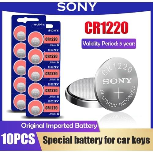 10PCS/LOT Original Sony CR1220 CR 1220 Button Cell Battery ECR1220 GPCR1220 BR1220 LM1220 DL1220 For Car Remote Key Scale Watch