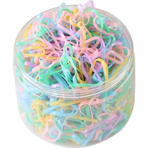 Q1QD 1000 Pcs Elastic Hair Bands Mini Hair Rubber Bands with Storage Box oft Hair Elastics Ties Bands Strong Hair Elastics
