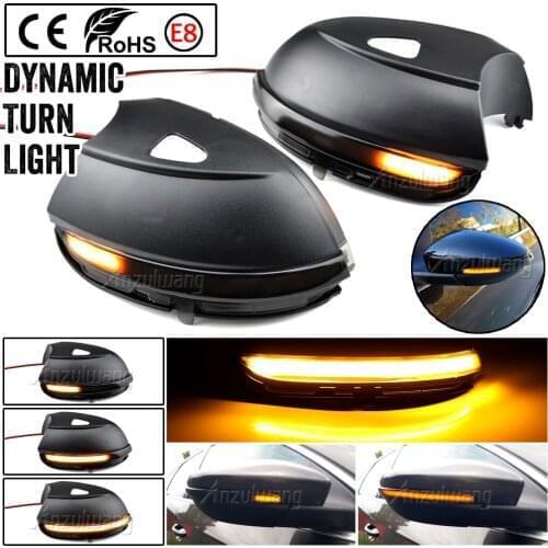2 Pieces LED Side Wing Dynamic Turn Signal Light for VW Passat CC B7 Beetle Scirocco Jetta MK6 Rearview Mirror Indicator