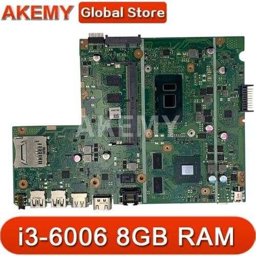 AK X541UJ i3-6006 CPU GT920M 2GB Onboard 8GB RAM DDR4L For ASUS X541UJ X541UVK Laptop Motherboard 100% Tested