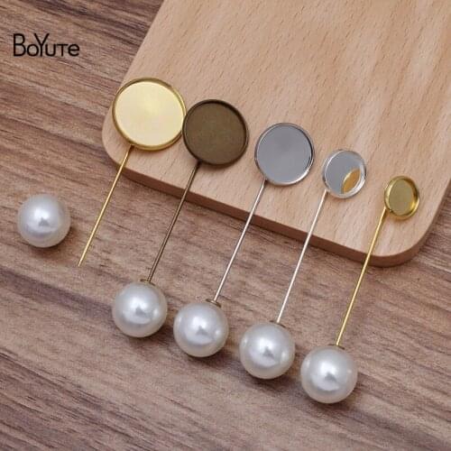 BoYuTe Custom Made (200 Pieces/Lot) Fit 10-12-14-16-18-20MM Cabochon Blank Lapel Pin Base Diy Hand Made Jewelry Accessories